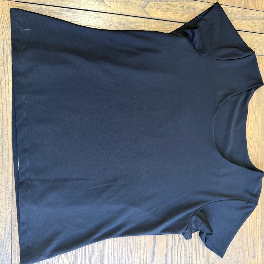 SPANX Black Body Con Short Sleeve Top